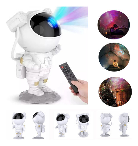 Luminária Astronauta Infantil Teto Projetor Universo Galáxia Cor Da Estrutura Branco 110v/220v