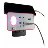 Toma Pared Adaptador 2 Enchufes 2500w Usb 5v 1a Led Con Luz