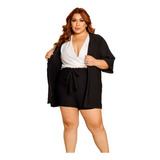 Saída Praia Feminina Camisão Kimono Bata M G Gg Eg Plus Size