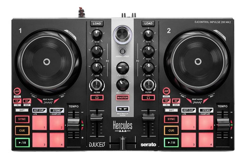 Controlador Dj Hercules Inpulse 200 Mk2 8 Pads 4 Modos Black