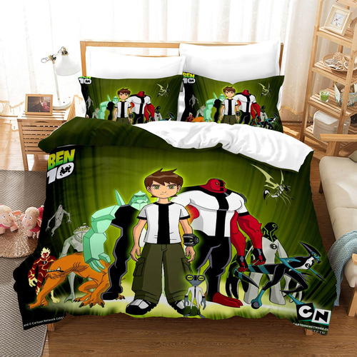 Funda De Edredón Ben 10 Alien Force, Juego De Cama De 3 Piez