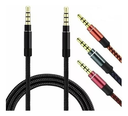 Cable Plug 3.5 Auxiliar 4 Polos Mallado Audio Estereo Sonido