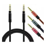 Cable Plug 3.5 Auxiliar 4 Polos Mallado Audio Estereo Sonido