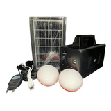 Kit Painel Solar C/bateria Grande C/lanterna 2lampadas 2usb 