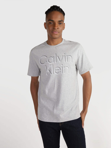 Playera Gris Calvin Klein De Hombre