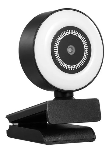 Webcam 1080p Hd Luz Led Microfone Tripé Auto Foco 360º 
