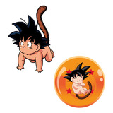 Figuras Goku Bebé Base Rígida Kit 2 Pzas Coroplast