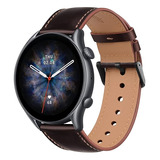 Malla De Cuero Para Amazfit Gtr 47mm, Gtr 2e, 22mm Marron