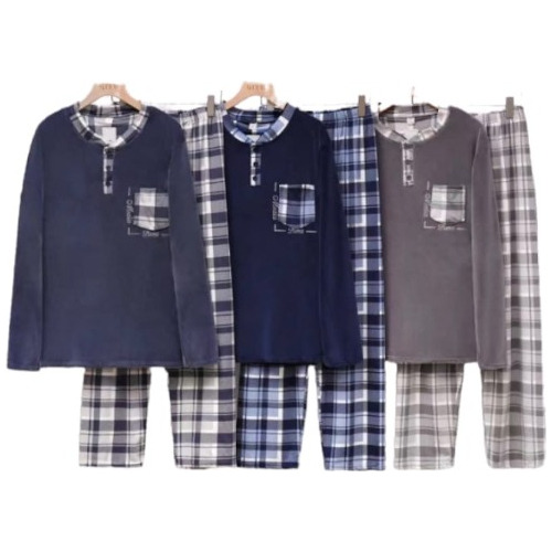 Pijama Polar De Hombre Cuello 3 Botones 