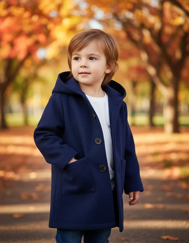 Abrigo Infantil De Lana Con Capucha Para Niños, Talla