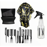  Kit De Peluquería O Barberia Capa+ Roseador+peines+votapelo