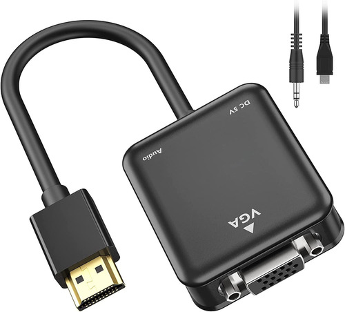 Gana Adaptador Hdmi A Vga, 1080p Hdmi A Vga(macho A Hembra) 