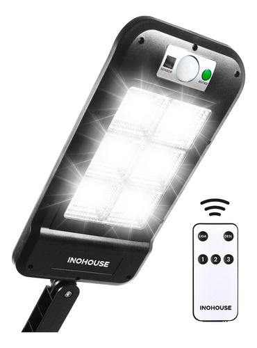 Holofote Solar Refletor 200w Luminaria 12h Controle Preta