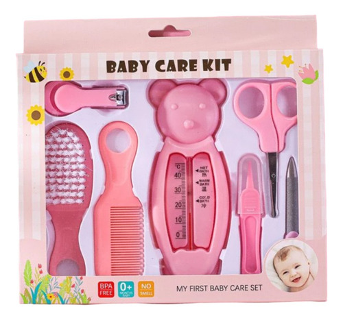 Set Aseo Bebe Set De Higiene Bebe Kit Aseo Bebe Bebe 7 Pieza Color Rosa