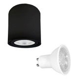 Spot Sobrepor Redondo 7,5cm C/ Lâmpada Led Dicroica M2290lp Cor Preto