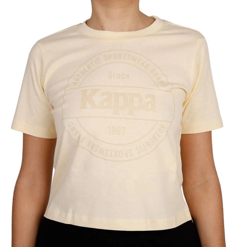 Remera Manga Corta Kappa Authentic Truck Beige Natural