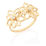 Anel Rommanel Skinny Ring Flores Com Zirconias 512229