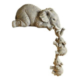 Figuritas De Resina Pintadas A Mano De Elefante Madre Y Dos