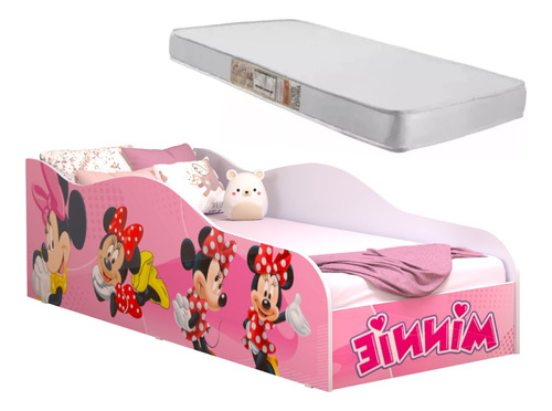 Mini Cama Juvenil Meninas Princesa Com Colchão Incluso Full