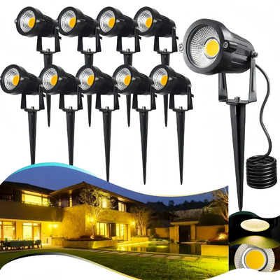 Pack de 10 Lámparas Estaca Wanergy de 15W para Exterior, Luz Cálida 3000K, Negro | Meses sin interés