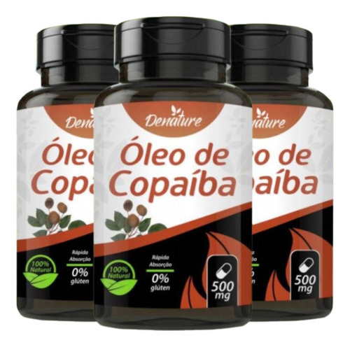 Kit 3x Óleo De Copaíba 100% Natural - 180 Capsulas Total