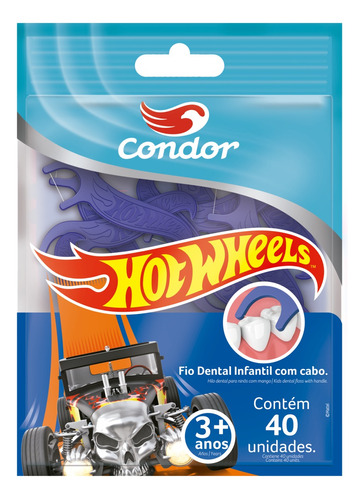 Fio Dental Hot Wheels Sabor Mango 40 Un