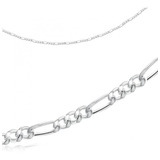 Collar Hombre Mujer Plata Fina .925 Fígaro 46cm X 3mm Unisex