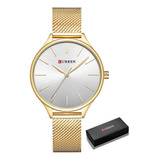 Reloj Curren Dama Ajustable Dorado Blanco + Caja + Envio