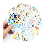 50 Pegatinas - Stickers -  Estilo Serie Animada Bluey