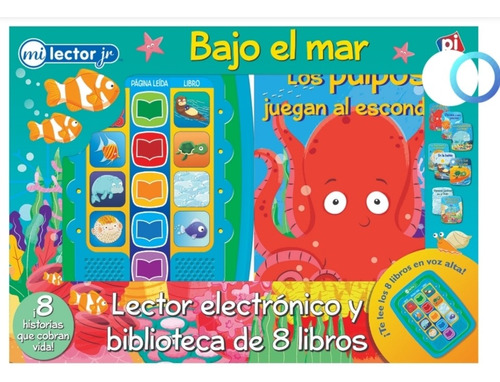 Lector Electrónico Jr Bajo El Mar Biblioteca De 8 Libros. 