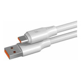 Cable Carga Rapida Od 6.0 120w Transmisión De Datos Dl25 Color Blanco