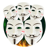 5 Máscaras Anonymous Venganza V D Vendetta Disfraz Color Plata