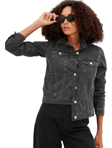 Chaqueta Mujer Gap Jeans Black Alpine Negro