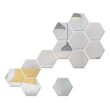 Calcomanías De Pared Con Espejo Para Sala De Estar, Hexagona