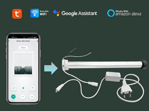 Motor De Cortina Rolo Persiana Tuya Wifi Rf Voz Alexa Google