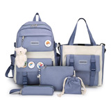 Bolso Morral Viajero Escolar Multifuncion 5 Piezas Peluches