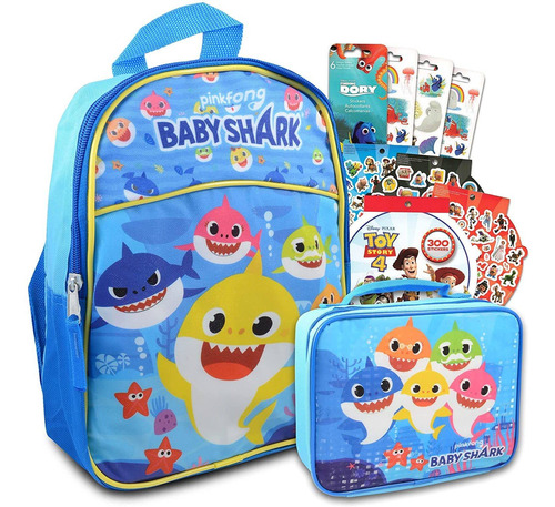 Baby Shark Mini Mochila Y Bolsa De Almuerzo Para Niños  Paq