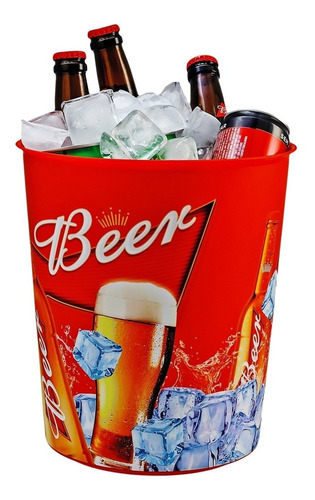 Balde Para Cerveja Gelo Bebidas 7 Litros Decorado Budweiser
