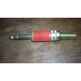 20 Peças Plug P10 Stereo Metal Com Mola Dourado/vermelho