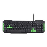 Teclado Gamer Com Hotkeys Preto/verde Multilaser - Tc201 Cor De Teclado Preto Idioma Português Brasil