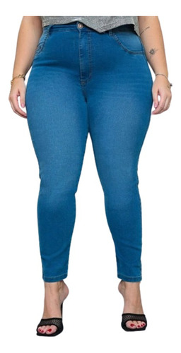 Calça Jeans Feminina Skinny Midi Barra Up Plus Size Biotipo