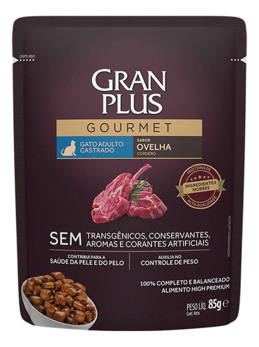 Granplus Gourmet Sache Gato Castrado Adulto Ovelha 85g