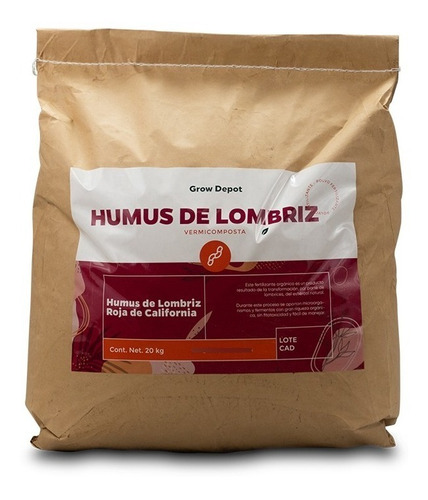 Humus De Lombriz/vermicomposta 20 Kg Abono Orgánico Plantas 