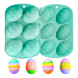 Molde Silicona Huevos De Pascuas Chocolate Con Diseños X 6 