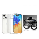 Carcasa Transparente Para iPhone 15 Plus + Protector Lentes