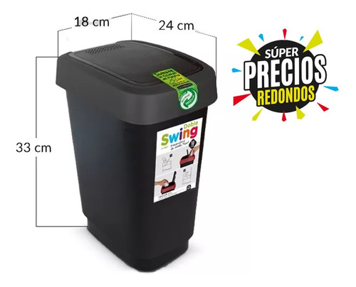 Recipiente De Residuos Doble Swing 10lts Ecoline Colombraro