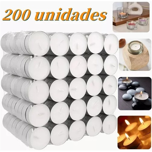 200 Pcs Velas Decorativas Mini Velas De Tea Light Sin Aroma
