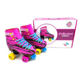 Patins Quad 4 Rodas Clássico Rosa 34/36/38 Unitoys 1588