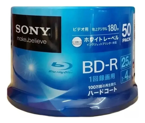 Mídia Sony Blu-ray Bd-r 25gb 4x Printable - 09 Unidades