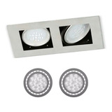 Spot Embutir Cardanico Led Acero 2 Luces C/zocalo + 2 Ar111